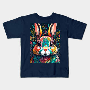 Rainbow Hare #003 Kids T-Shirt